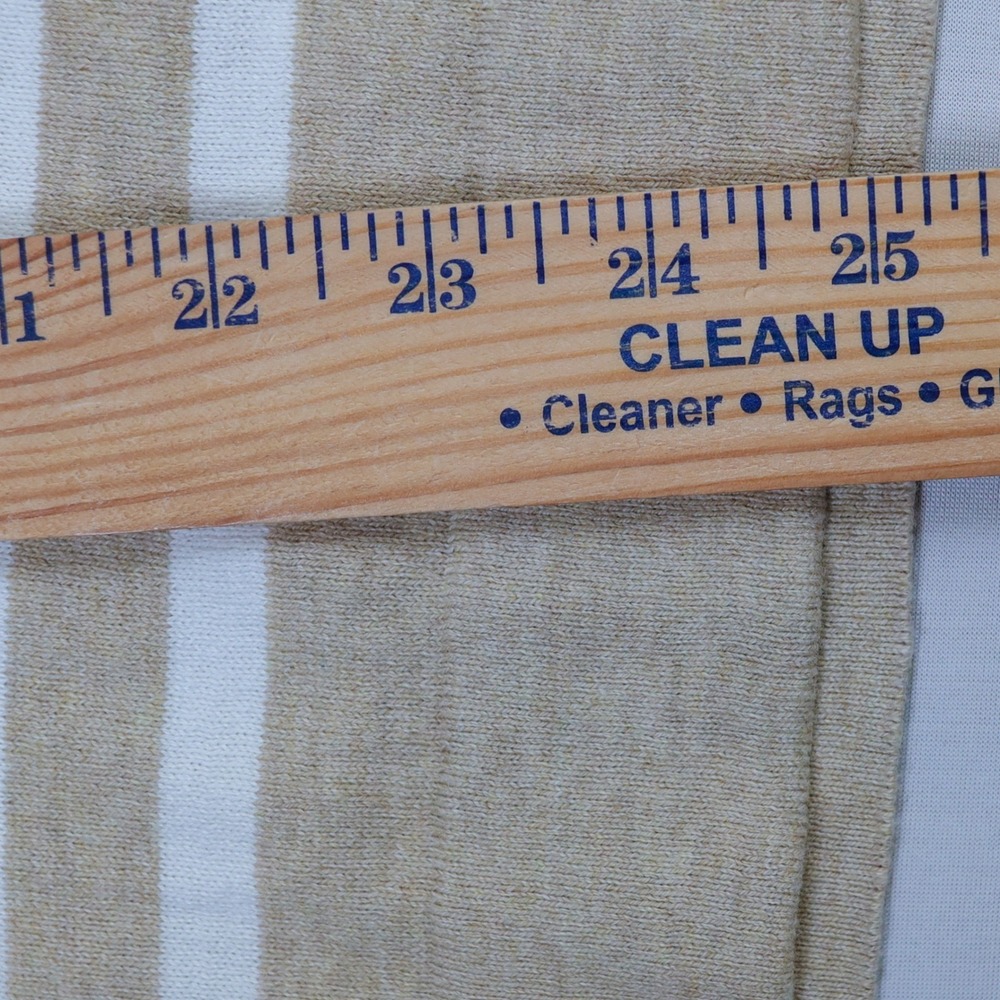 J.Crew Teddie Sweater Womens Large Tan White Striped Cotton Crewneck Coastal NWT - Picture 8 of 12
